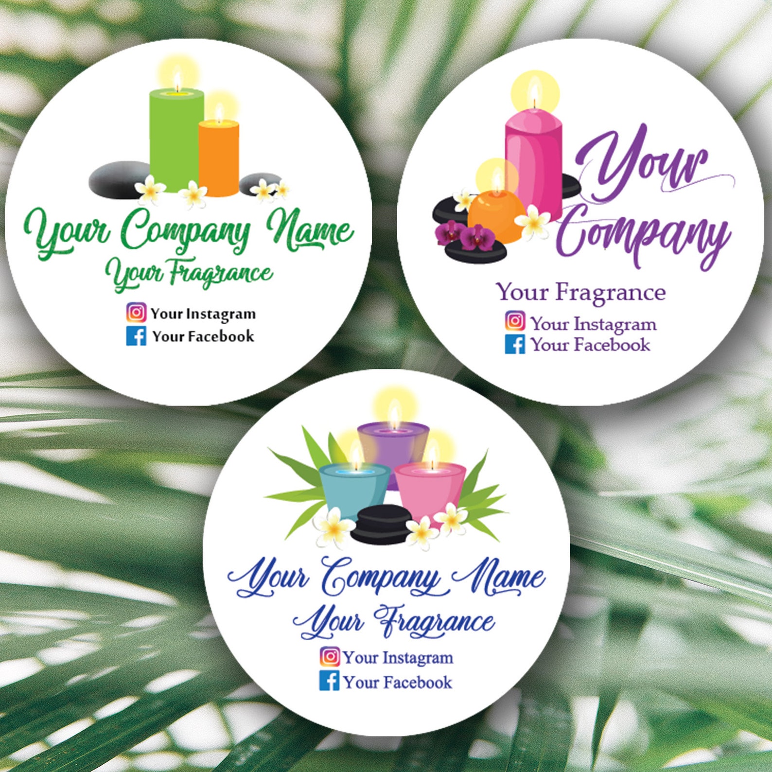 Personalise Candles Stickers Custom Business Labels Round Etsy