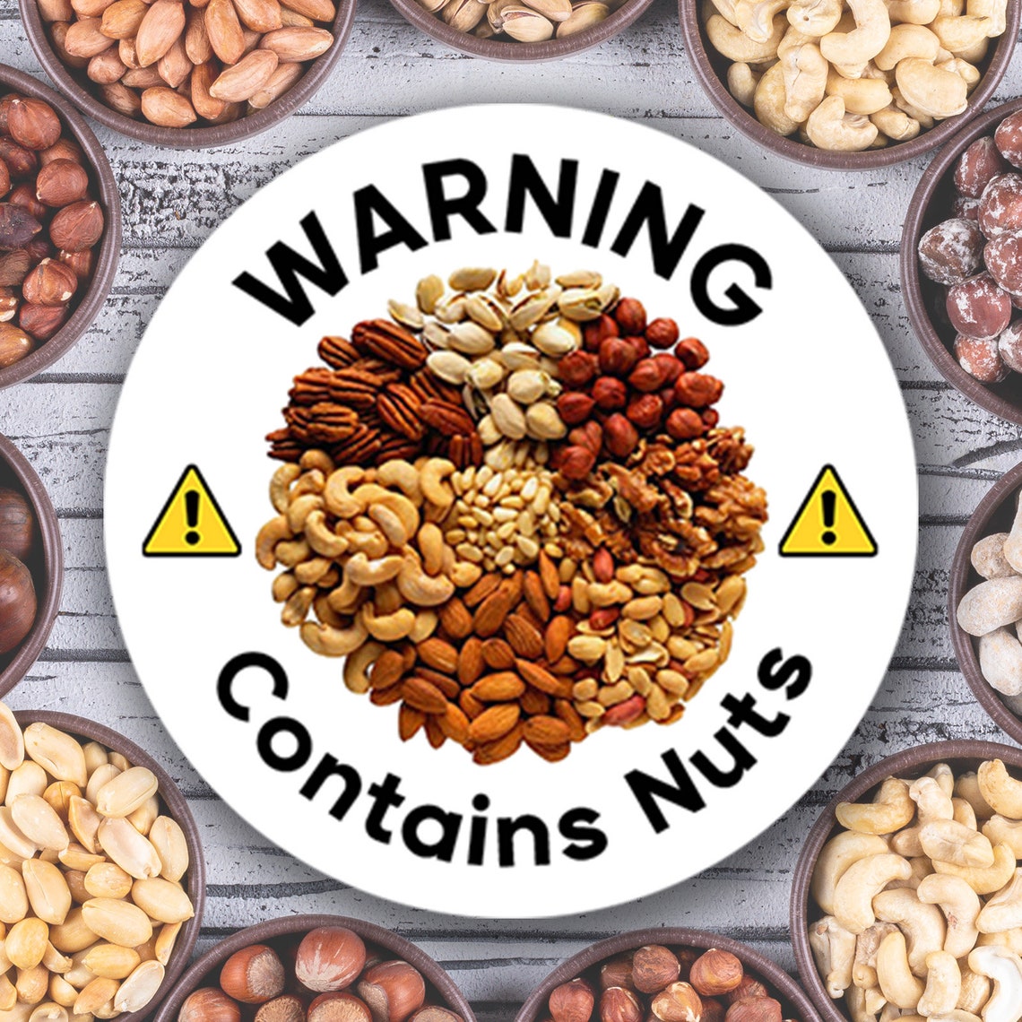 Contains Nuts Stickers 3 Designs Catering Labels Food Allergy Etsy UK