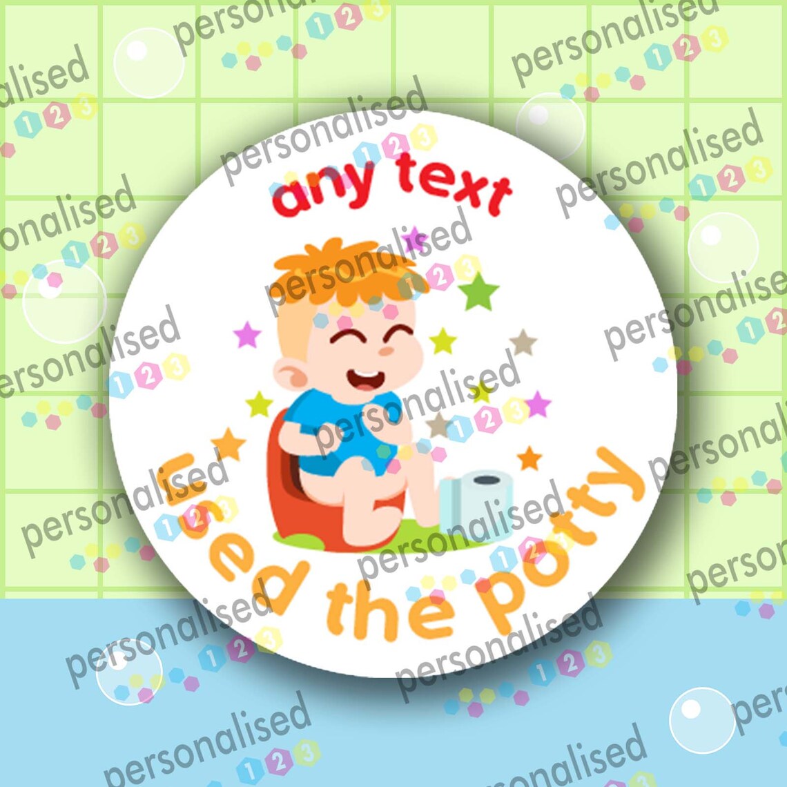 Personalised Potty Training Stickers Reward Labels Toilet Boy Etsy