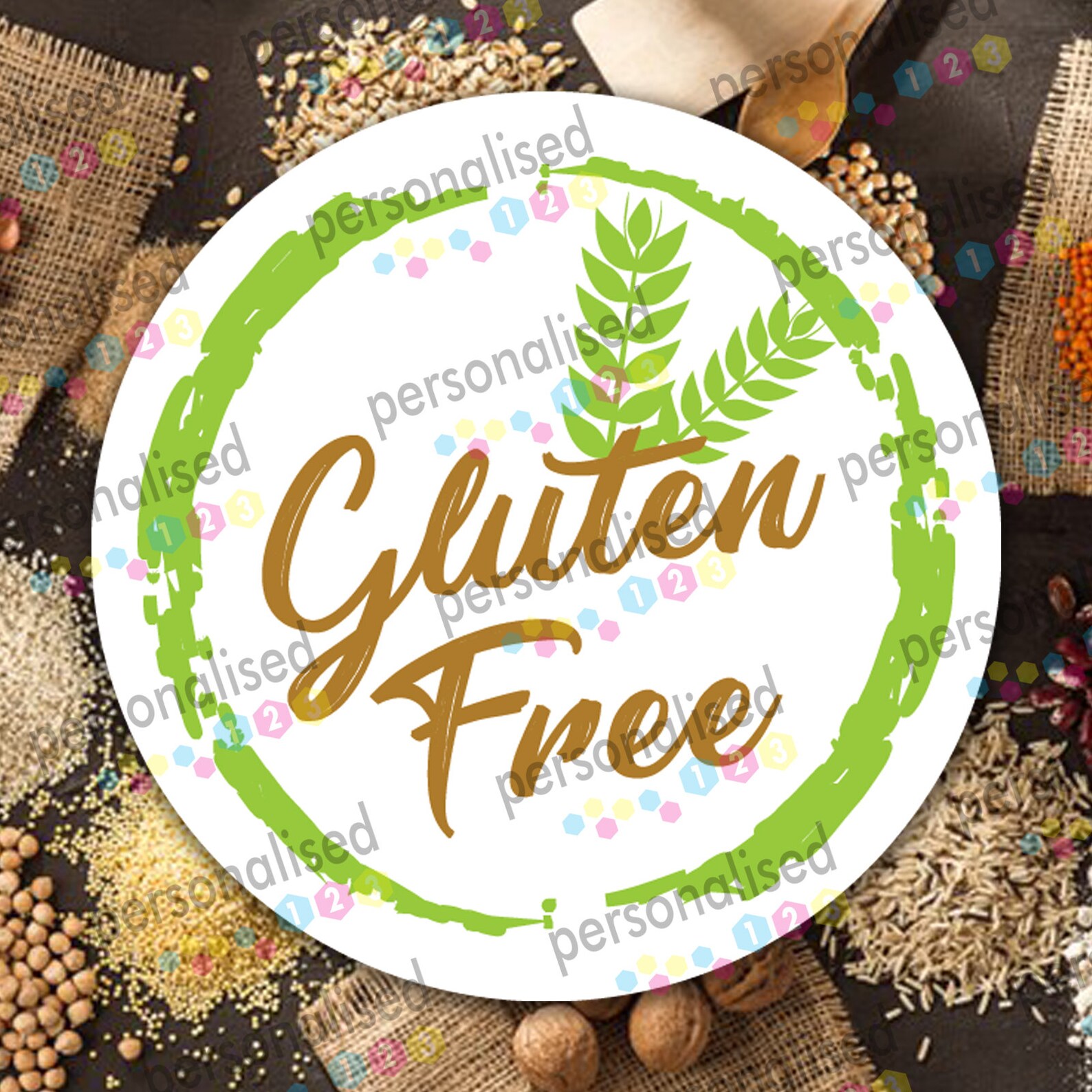 Gluten Free Stickers Food Allergy Labels Various Sizes Round Etsy