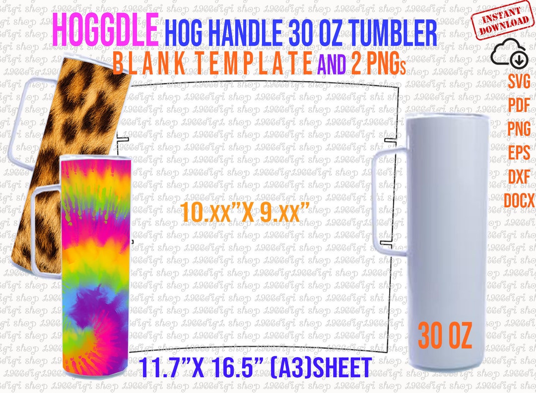 Hogg Skinny With Handle 30oz Tumbler Template Full Wrap for 30oz Hoggdle Skinny Tumbler Template
