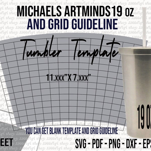 Tumbler Svg, Michaels Artminds 19 oz Tumbler Template, Full Wrap with guideline Tumbler Template, Artminds 19 Oz Svg, Png, Dxf, Eps, Docx