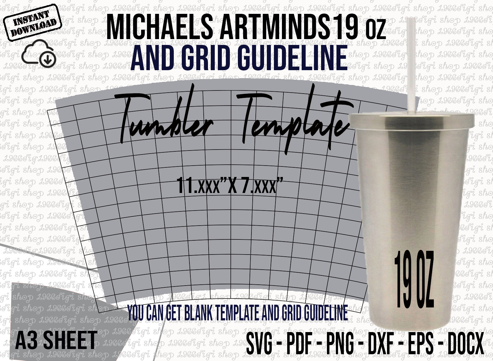 Tumbler Svg, Michaels Artminds 19 Oz Tumbler Template, Full Wrap With