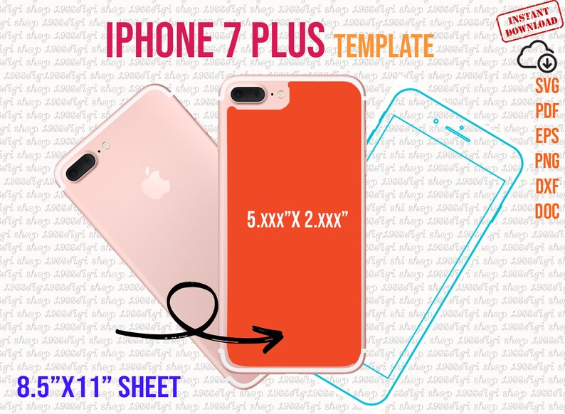 IPhone 7 Plus Template iPhone Template Phone Case Template - Etsy