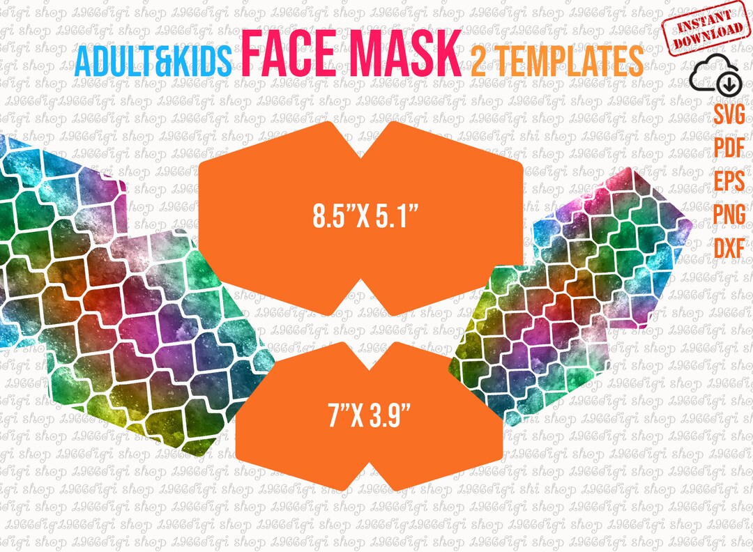 Face Mask Template, Mask Template, Sublimation Mask, Face Mask Svg