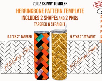 Herringbone Tumbler Wrap SVG: 20 oz Skinny Template (Digital Download)