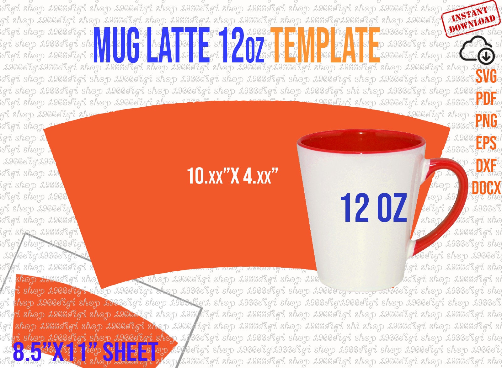 12oz Mug Layout - Etsy