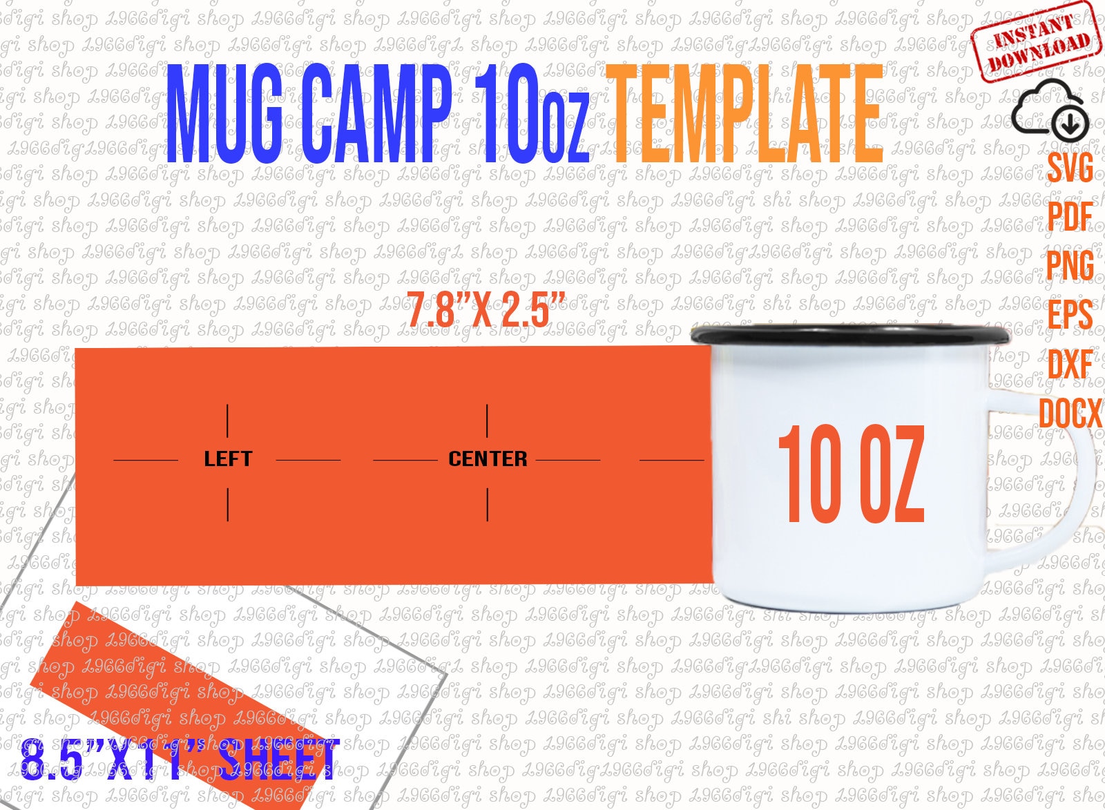 15oz Cricut Mug Template Digital Download 15oz Mug Full Wrap Template  8.75in by 4.25in Photoshop, Png, Jpeg, Svg, Dxf and PDF 