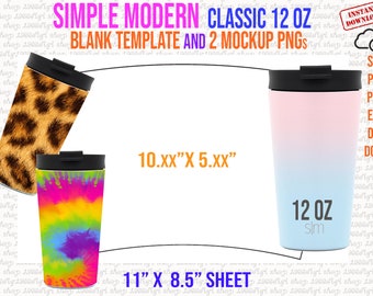 Simple Modern Classic 32 Oz Template, Tumbler Template, Simple Modern Svg,  Full Wrap for SIM, Simple Modern 32oz Template, Svg, Docx, Dxf 