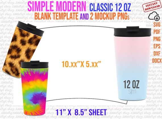 Simple Modern 24oz Tapered Tumbler Template Sublimation for Silhouette and  Cricut 