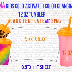 Manna Cup Template, Manna Kids Cold Activated Color Changing 12 oz Tumbler Template Full Wrap, Manna Kids Cold Svg, Docx, Pdf, Eps Png