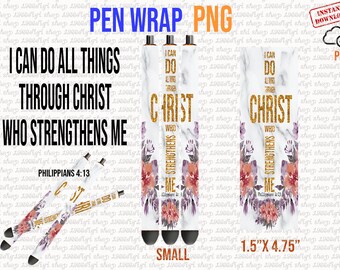 Pen Wrap Png, I Can Do All Things Through Christ Pen Wrap Png, Christian Pen Wrap Png, Christian Png, Cross Png, Pen Png, Bible Verse Png