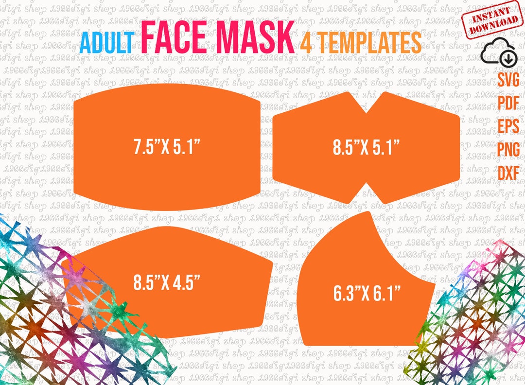 Face Mask Template, Bundle Templates, Mask Template, Sublimation Mask