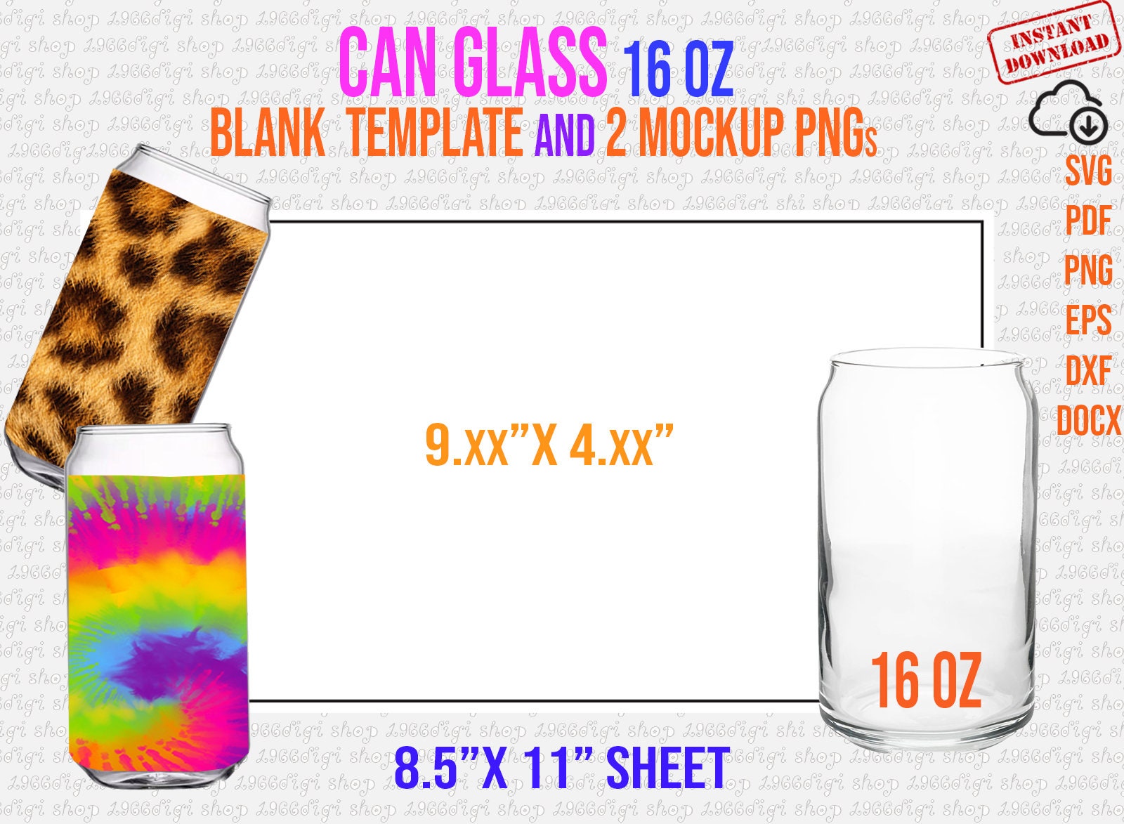 16oz Beer Can Glass Box SVG File