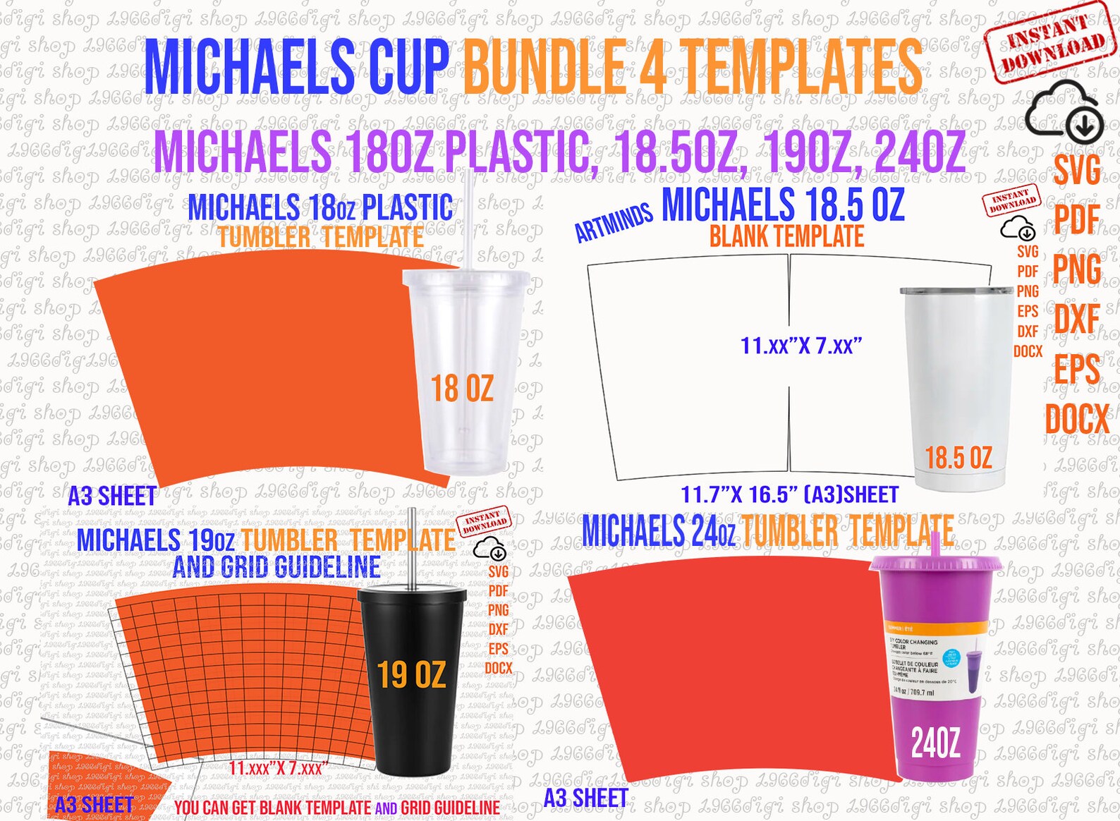 Michaels Template, Michaels Bundle Template, Tumbler Svg, Michaels ...