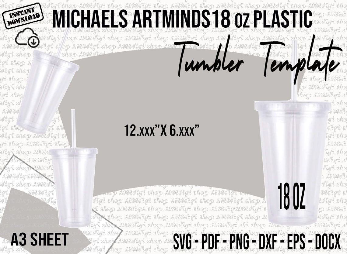 Michaels Plastic Template, Michaels 18 Oz Svg Full Wrap for Tumbler