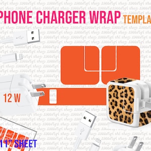 Iphone Charger 12W Svg, iPhone Charger Template, iPhone Charger Label, Wrap Charger Sticker, 8.5x11 Sheet Charger Wrap Template Svg, Dxf