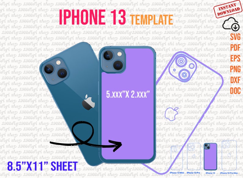 IPhone 13 Template iPhone Template Phone Case Template Etsy