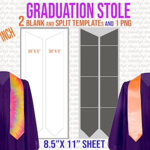 Stole Template, Stole Graduation Custom, 60&quot; Graduation Stole Template, Custom Stole, Graduation Template, DIY Graduation Stole, Docx, Svg
