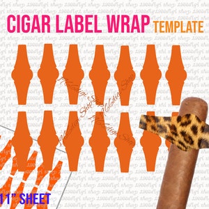 Cigar Template, Cigar Wrapper Template, Cigar Wrapper, Cigar Wrap, Cigar Label Template, SVG, DXF, Ms Word Docx, Png, 8.5&quot;x11&quot; sheet