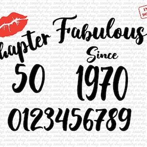 Fabulous Since Birth Year Template Svg, Chapter All Ages, Custom Age And Year Chapter Lips Ages, Birthday Diva Svg, Birthday 50th, 40th 30th