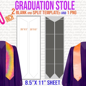 Stole Template, Stole Graduation Custom, 70&quot; Graduation Stole Template, Custom Stole, Graduation Template, DIY Graduation Stole, Docx, Svg