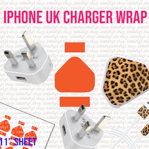 Iphone Uk Charger Svg, Iphone UK Adapter Charger Template, Iphone UK Charger Label, Charger Sticker, UK Charger Wrap Template Svg, Docx, Dxf