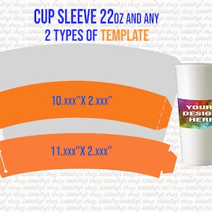 Modello manica tazza 22oz Svg, manica tazza di carta Design personalizzato, modello manica carta, modello tazza, crea il tuo design Png, Svg Dxf