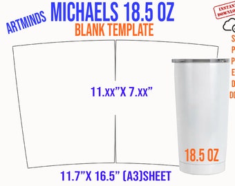 10oz Tumbler Template Tapered Full Wrap SVG PNG