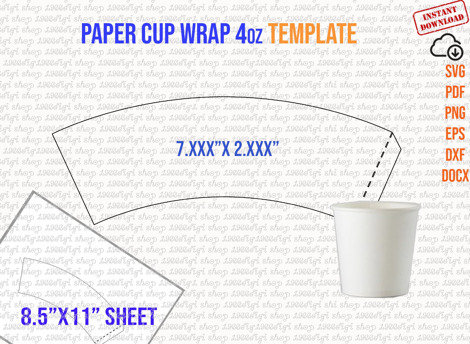 Paper Cup Template 4oz, 4 Ounce Full Wrap, Styrofoam Coffee Cup 4oz Paper Cup Template 4oz, 4 Ounce Full Wrap, Styrofoam Coffee Cup 4oz