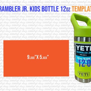 YETI Rambler Jr. 12 Unze Kinderflasche Vorlage svg Full Wrap für Yeti 12 Unze Kinderflasche Tumbler Sublimation Vorlage Dxf YETI Flasche 12 Unze