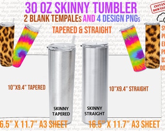 30oz Skinny Tumbler Template: Straight & Tapered Sublimation (Digital Download)