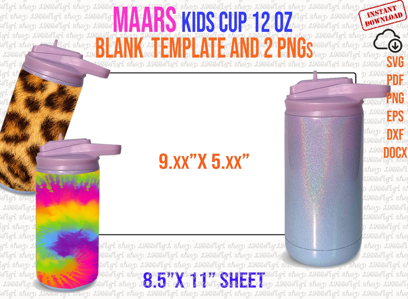 Maars Kids Cup 12 oz Plantilla Maars Tumbler 12oz Plantilla Etsy España