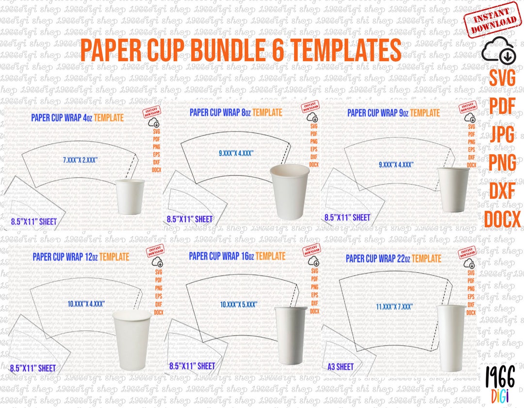 Paper Cup Bundle Template 4oz 8oz 9oz 12oz 16oz 22oz Full Wrap paper-cup-bundle-template-4oz-8oz-9oz-12oz-16oz-22oz-full-wrap