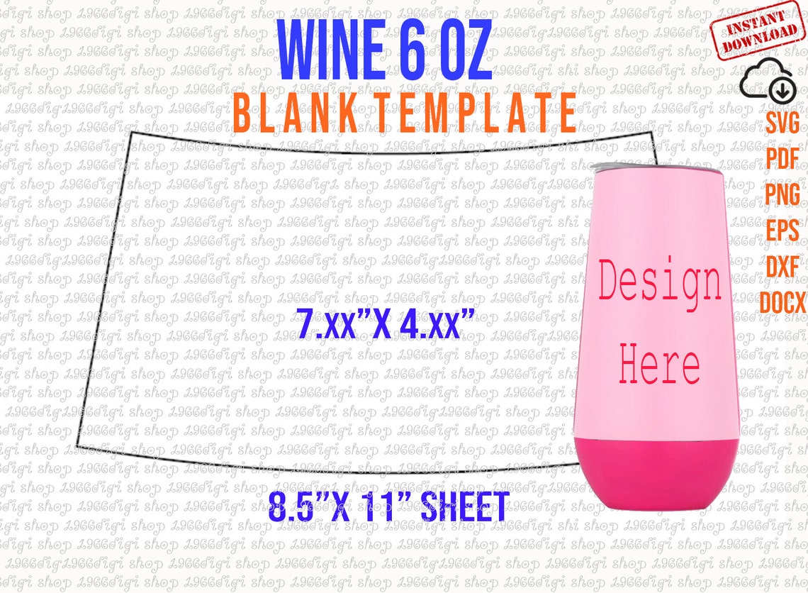Wine Tumbler 6oz Template, Wine Svg, Wine 6 Oz Svg, 180ml Wrap Label