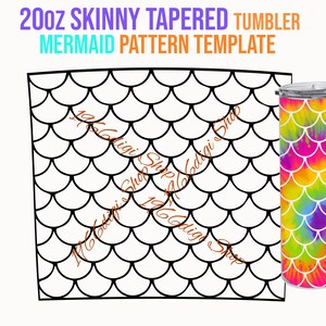 Mermaid 20oz Skinny Tapered Template, Tumbler Wrap Svg, Tumbler Template, 20 oz Skinny Tumbler Template, Mermaid SVG, Mermaid Tumbler Svg