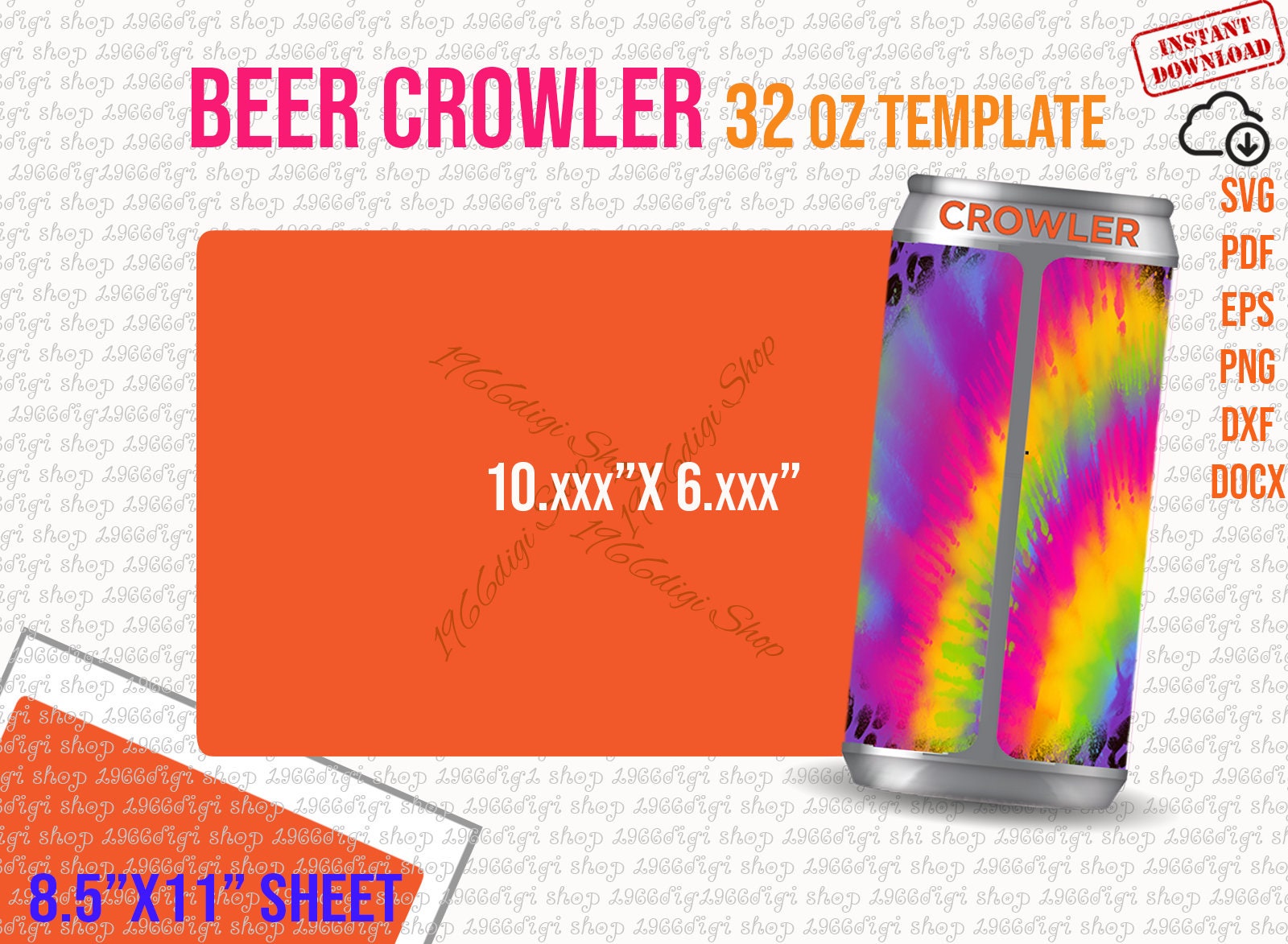 Beer Can Svg, Beer Crowler Can 32 oz Label Template, Beer Crowler Can Template, Beer Cans 946 ml Label Sticker, Word 8.5x11 sheet Dxf Docx