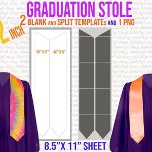 Stole Template, Stole Graduation Custom, 72&quot; Graduation Stole Template, Custom Stole, Graduation Template, DIY Graduation Stole, Docx, Svg