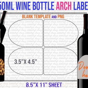 Wine Arch Shape label Template, Wine Label Svg, Wine Champagne 750ml Template, Custom Label, Wine Label Template, 3.5x4.5 Inch label, SVG