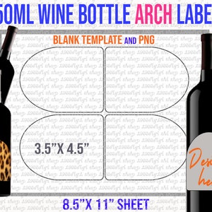 Arch Wine Label Template: 3.5x4.5&quot; Blank Design (SVG, PDF, PNG)