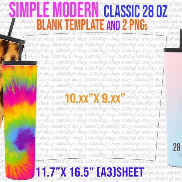 Simple Modern Classic 28 oz Template, Tumbler template, Simple Modern Svg, Full Wrap for SIM, Simple Modern 28oz Template, Svg, Docx, Dxf