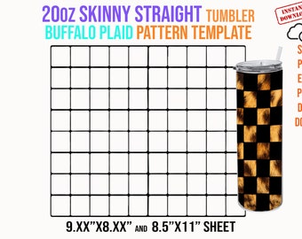 Buffalo Plaid 20oz Skinny Tumbler Template (Digital Download)