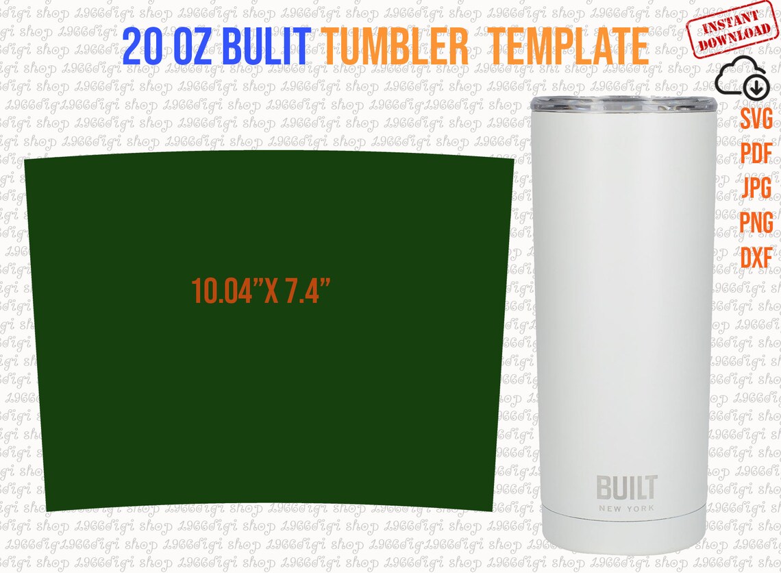 Built Tumbler 20oz Template Full Wrap for Tumbler 20oz Tumbler Etsy