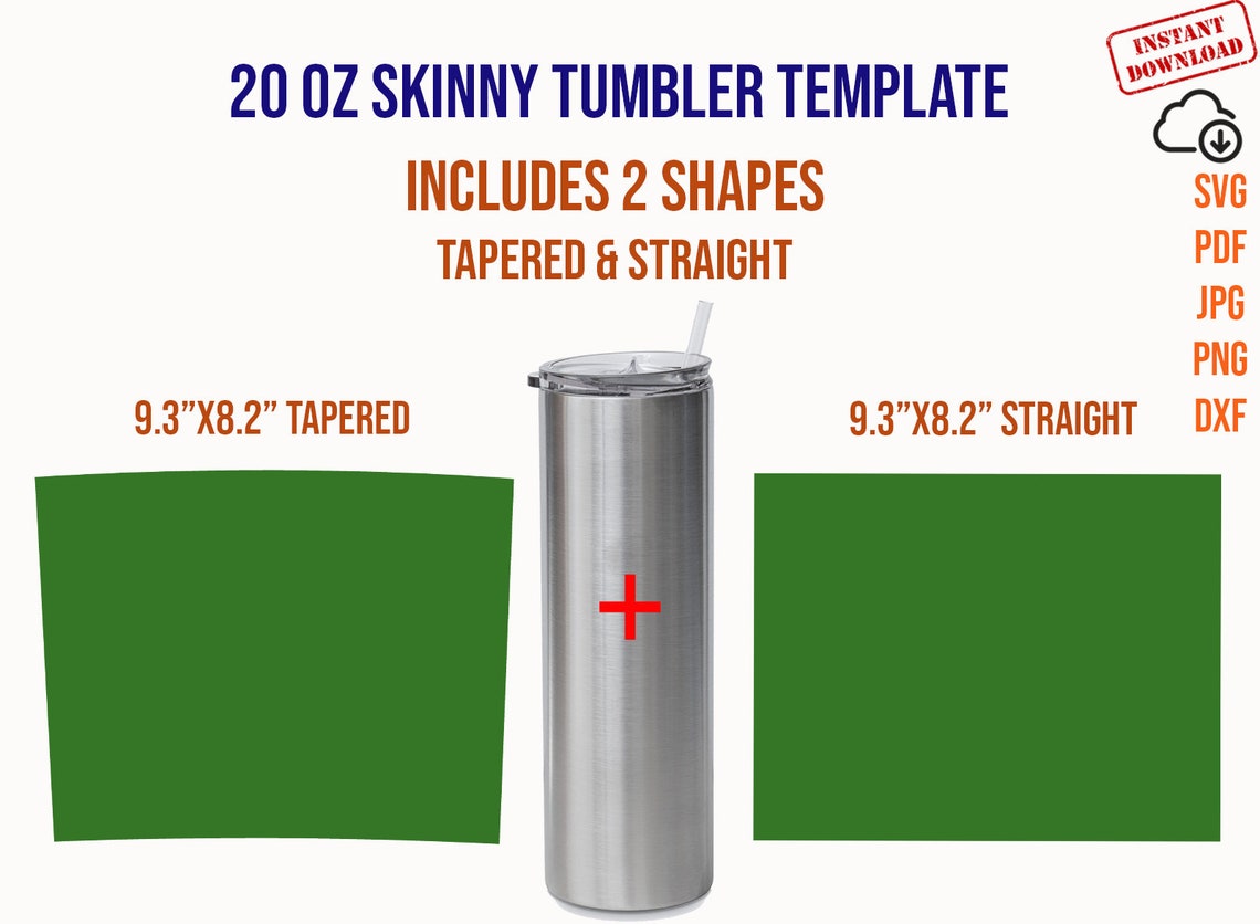 20oz Tumbler Template Tapered Skinny Tumbler Template Etsy