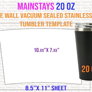 Mainstays 20oz (20 Fluid Ounces) Double Wall Vacuum Sealed Stainless Steel Tumbler Template