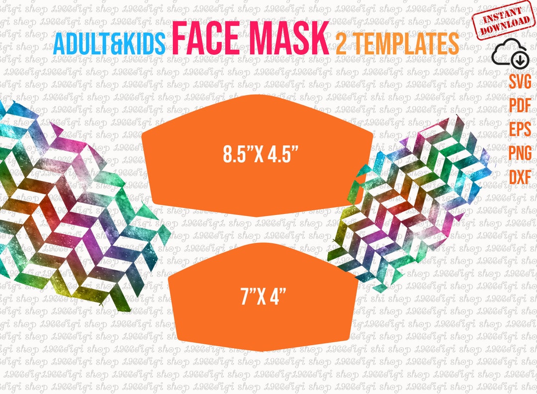 Face Mask Template Mask Template Sublimation Mask Face Mask Etsy