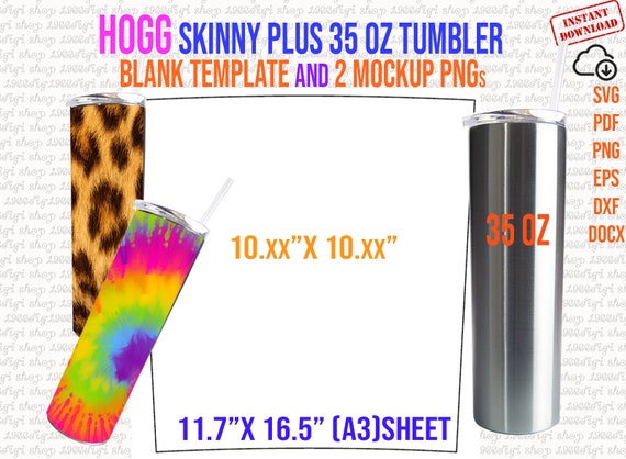 Hogg Skinny Plus 35oz Tumbler Template Svg, Full Wrap for Tumbler 35oz Tumbler  Sublimation Template for Hogg Tumbler Full Wrap Svg, Png, Pdf 