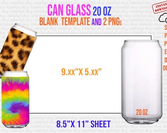 20 oz Can Glass SVG Template: Libbey Wrap Design (Digital Download)