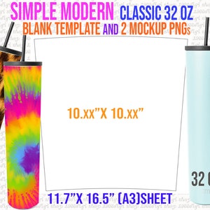 Simple Modern Classic 32 Oz Template, Tumbler Template, Simple Modern Svg,  Full Wrap for SIM, Simple Modern 32oz Template, Svg, Docx, Dxf 