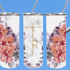 Faith Bible Verse Tumbler, Christian Tumbler Png, Bible Verse Tumbler Wrap, Inspirational Tumbler Design, Christian Template for Tumbler